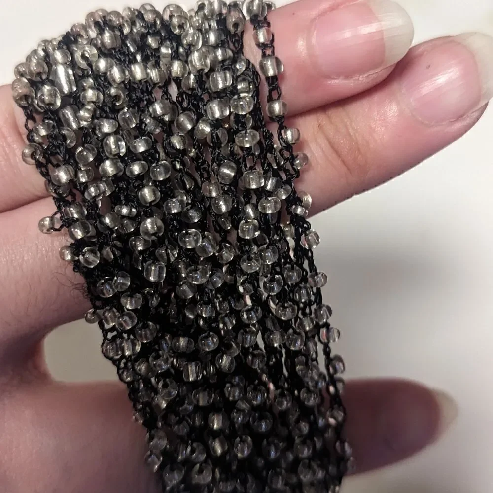 2 piece handmade threaded beaded bracelet